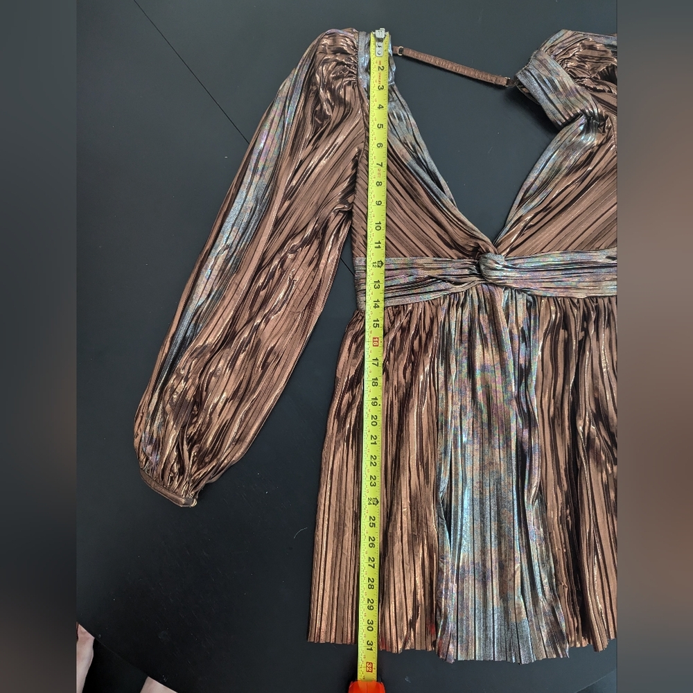 Free People Sabrina Musayev Wendy Metallic Pleated Dress - Picture 5 of 7